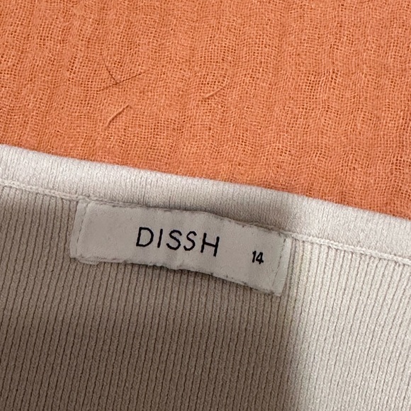 DISSH Cream Ribbed Cropped Tank Top - Picture 3 of 3